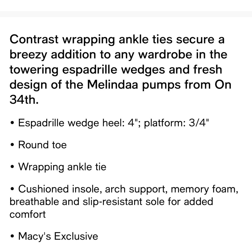 NIB ~ ON THE 34th MELINDA ESPADRILLE WEDGE sz 9.5 - Picture 2 of 8